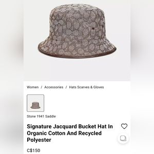 Coach jacquard bucket hat NWT